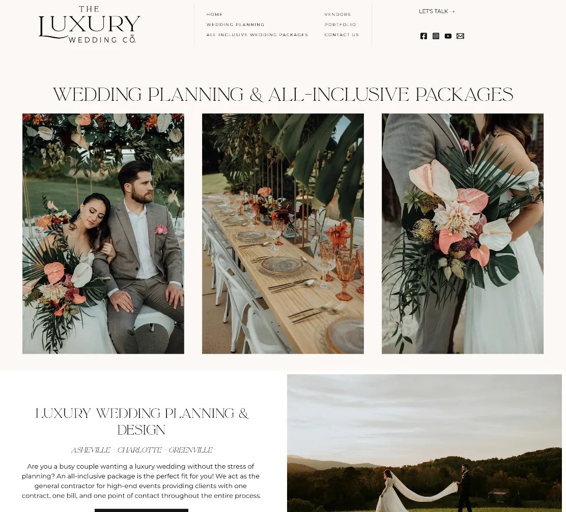 The Luxury Wedding Co. Website