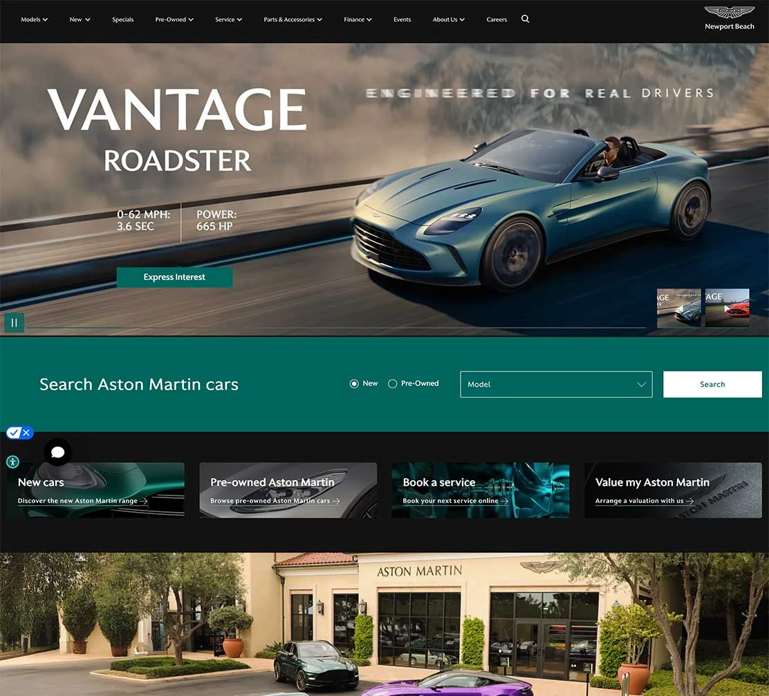 Aston Martin Newport Beach Website